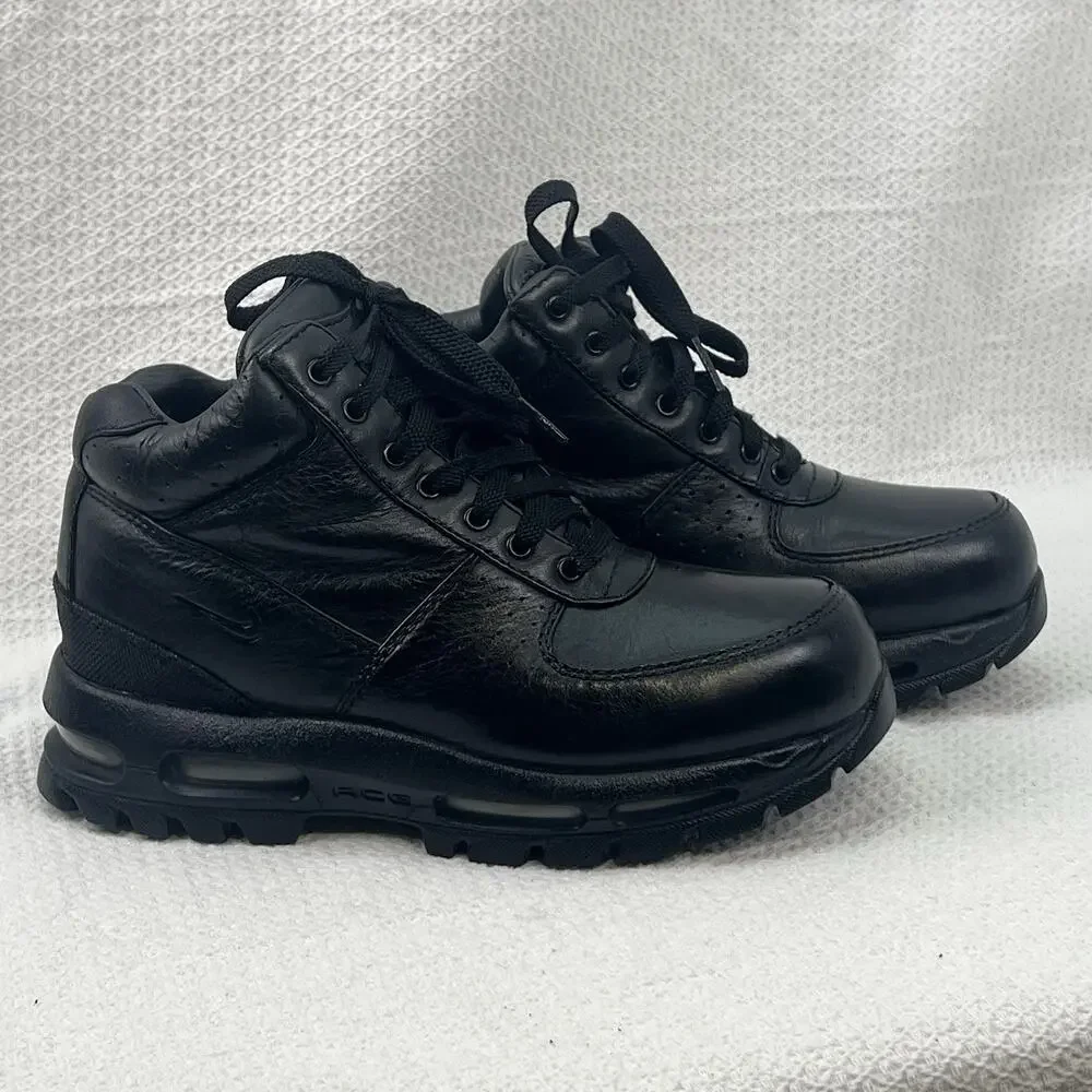 Nike ACG Air Max Goadome GS 5.5Y Black Leather Boots 311567-001 Rainproof